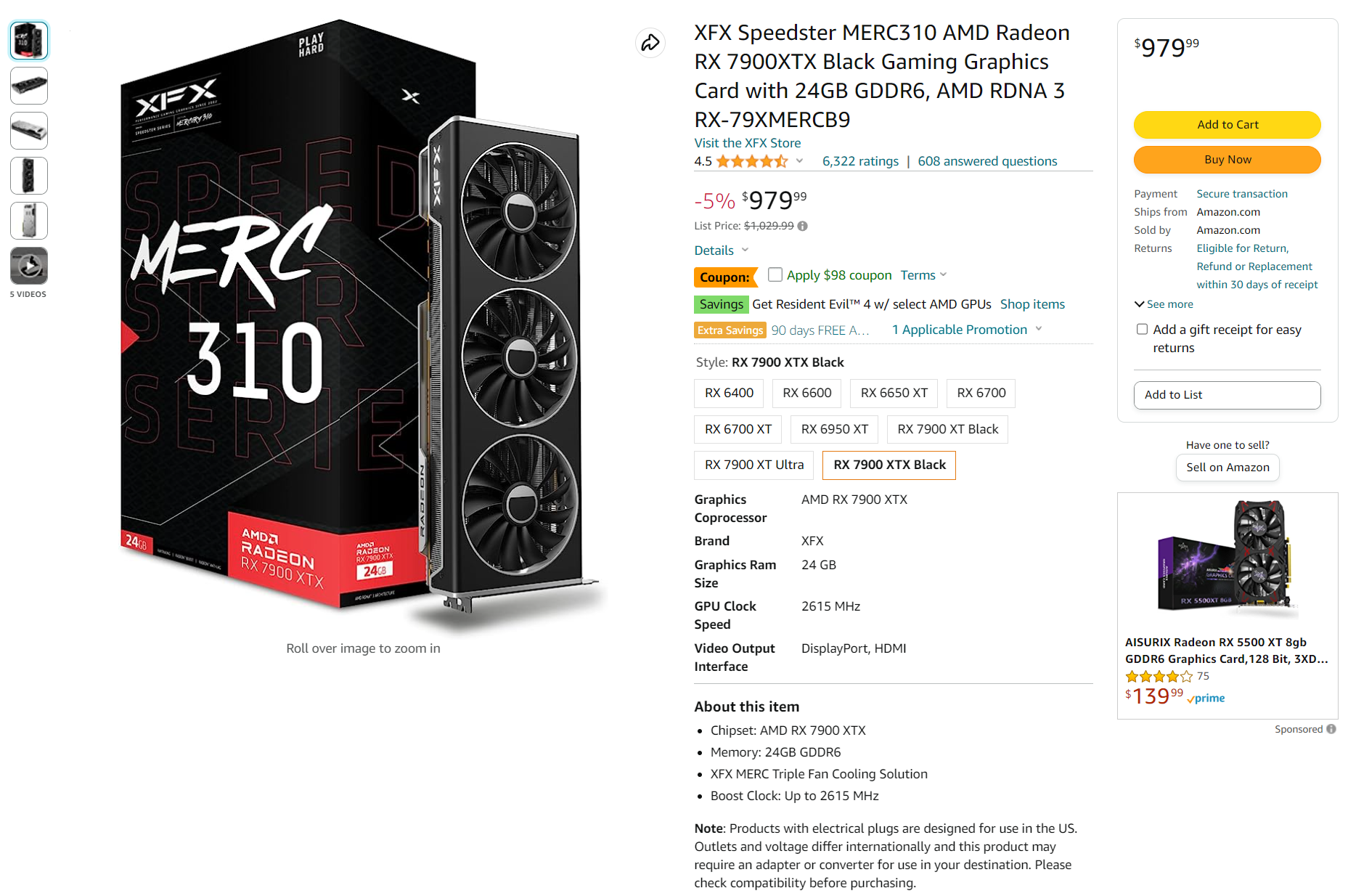 AMD Radeon RX 7900 XTX Available For Less Than $900 US, 7900 XT Being Sold For $719 1